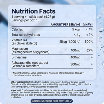Jello Calm Cocktail Nutrition Facts EN